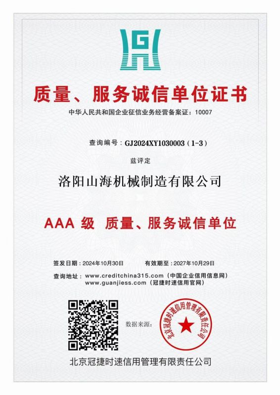 質(zhì)量、服務(wù)誠信單位證書